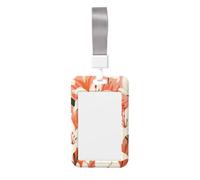 Peach Rust Lily Cottagecore - Soporte de plástico duro para tarjetas de identificación, protector de nombre para enfermeras y oficina