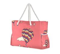 Peach Star - Bolsa de viaje grande a prueba de arena con bolsillos laterales para el trabajo, viajes, artículos esenciales, regalos de playa, regalos de cumpleaños para mujeres