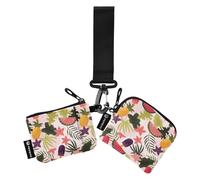 Peach Summer Seaside Vacation Party - Monedero para mujer, tarjetero, delgado, desmontable, con cremallera, con correa de muñeca, para trabajo, viajes, 2 paquetes, Fiesta de vacaciones junto al mar de