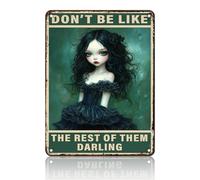 PEACHGARDEN Letrero de metal gótico con texto en inglés "You Don't Deserve Me at My Best Gothic Decoration", vintage, decoración de pared para el hogar, puerta, jardín, bares, restaurantes, oficina