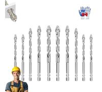 Peachloft Drill Bits, Kotkka 4 Blade Serrated Eccentric Drill Bit, Masonry 4 Blade Sawtooth Drill Bit Set, Kotkka High-Strength Eccentric Twist Drill Bit, Brocas Para Concreto (Sliver,2 * 5pcs)