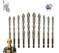 Peachloft Drill Bits, Kotkka 4 Blade Serrated Eccentric Drill Bit, Masonry 4 Blade Sawtooth Drill Bit Set, Kotkka High-Strength Eccentric Twist Drill Bit, Brocas Para Concreto (Copper,2 * 5pcs)