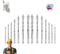Peachloft Drill Bits, Kotkka 4 Blade Serrated Eccentric Drill Bit, Masonry 4 Blade Sawtooth Drill Bit Set, Kotkka High-Strength Eccentric Twist Drill Bit, Brocas Para Concreto (Sliver,2 * 7pcs)