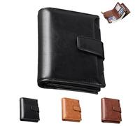 Peachloft Wallet, Peachloft Mens, RFID Blocking Bifold, PU Leather Multi-Card Holder Anti-Theft Wallet for Men (Black)