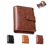 Peachloft Wallet, Peachloft Mens, RFID Blocking Bifold, PU Leather Multi-Card Holder Anti-Theft Wallet for Men (Brown)