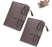 Peachloft Wallet, Peachloft Mens Wallet, Two-Fold Large Capacity, PU Leather Multi-Card Holder Anti-Theft Wallets for Men(2 Pcs Coffee)