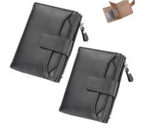 Peachloft Wallet, Peachloft Mens Wallet, Two-Fold Large Capacity, PU Leather Multi-Card Holder Anti-Theft Wallets for Men(2 Pcs Black)