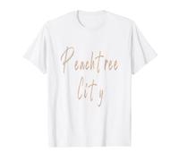 Peachtree City Georgia Vintage diseño Elegante Camiseta gráfica económica, Hombre, Blanco, S
