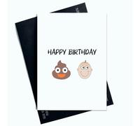 Peachy Antics Divertida tarjeta de cumpleaños con cabeza de caca para él, para ella, para la familia, tarjeta novedosa de amigos para cualquier persona, tarjeta de broma AP59