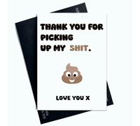 Peachy Antics Divertida tarjeta de cumpleaños con texto en inglés Thank You For Picking Up My Sh*t Love You, divertida tarjeta de cumpleaños del perro para mamá para perro papá AP85