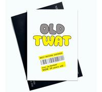 Peachy Antics Divertida tarjeta de cumpleaños de broma para él, Old T*at, divertida tarjeta de felicitación para papá, para amigos/familia, tarjeta de cumpleaños AP98