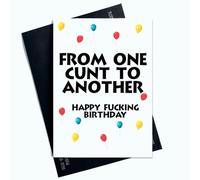 Peachy Antics Divertida tarjeta de cumpleaños para él para ella de One C*nt To Another Happy F*cking Tarjeta de cumpleaños de broma de cumpleaños tamaño A5 SP184