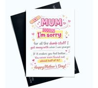 Peachy Antics Divertida tarjeta para el día de la madre con texto en inglés "Mum I'm Sorry Funny Joke" para el día de la madre, tarjeta de tamaño A5 para mamá, regalo para ella, regalo para el día de