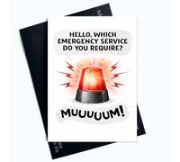 Peachy Antics Divertidas tarjetas para el día de la madre con texto en inglés «What Emergency Service Do You Require», divertida tarjeta de broma para él, divertida tarjeta del día de la madre para su