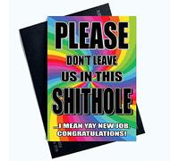 Peachy Antics Divertido nuevo trabajo dejando tarjetas por favor no nos dejes en este Shithole Bye PC1047