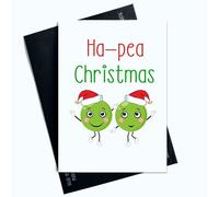 Peachy Antics Ha Pea SP141 - Tarjeta de Navidad divertida para niños, amigos y familiares