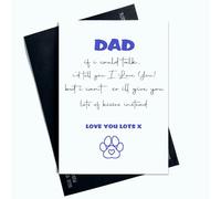 Peachy Antics Tarjeta de cumpleaños para perro, papá, tarjeta de cumpleaños con mensaje lindo Love You Lots Blue Paw Cards de perro animal tarjeta perro papá AP84