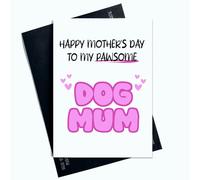 Peachy Antics Tarjeta de felicitación para el día de la madre con texto en inglés Happy Mother's Day to My Pawsome Dog Mum, diseño lindo AP93
