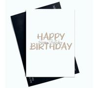 Peachy Antics Tarjeta de feliz cumpleaños, diseño moderno, tarjeta estética para ella, para amiga, tarjeta de cumpleaños con letras beige, tarjeta de cumpleaños para mamá para hermana AP45