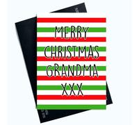 Peachy Antics Tarjeta de Navidad para abuela con temática de Navidad, tarjeta de abuela para Navidad, interior en blanco, tarjeta de Navidad de nietos SP158