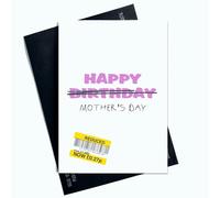 Peachy Antics Tarjeta del día de la madre divertida reducida tarjeta para el día de la madre tarjeta de broma púrpura para mamá de niños/hija/hijo para madres AP32