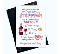 Peachy Antics Tarjeta divertida del día de la madre con texto en inglés «Have You Ever Noticed» para madrastra, tamaño A5, SP447