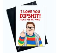 Peachy Antics Tarjeta divertida del día de San Valentín de Derek para él y ella, tamaño A5, regalo para ella, regalo para ella, SP414