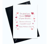 Peachy Antics Tarjeta para el día de la madre para mamá - So Glad You Found the Man of Your Dreams or I Wouldn't Exist - Tarjeta de felicitación de hijo o hija - Tarjeta de felicitación A5 con sobre