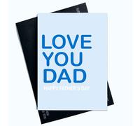Peachy Antics Tarjeta para el día del padre para papá en el día del padre Love You Dad Happy Father's Day tarjeta azul diseño simple para papá para él AP160