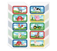 Peacoblue 100 pegatinas para zapatos para niños, derecho izquierdo, animales de granja y pastizales, etiquetas para el día del niño, niños, niñas, cumpleaños, regalo, aprendizaje temprano