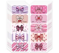 Peacoblue 100 pegatinas para zapatos para niños, derecho izquierdo, lindo lazo rosa para zapatos, etiquetas para el día del niño, niños, niñas, cumpleaños, regalo, aprendizaje temprano