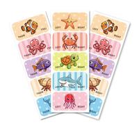 Peacoblue 100 pegatinas para zapatos para niños, derecho izquierdo, vida marina, etiquetas para el día del niño, niños, niñas, cumpleaños, regalo, aprendizaje temprano