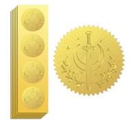 Peacoblue 100 Piezas Sellos de Certificado de Lámina de Oro Espada y Luna Pegatinas Doradas de Sello en Relieve Pegatinas Sobres Autoadhesivo para Caja de Regalo Diario Postal Sobre