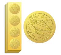 Peacoblue 100 Piezas Sellos de Certificado de Lámina de Oro Ovnis Pegatinas Doradas de Sello en Relieve Pegatinas Sobres Autoadhesivo para Caja de Regalo Diario Postal Sobre