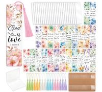 Peacoblue 121 piezas de flores y Biblia UV DTF Marcadores Kit de acrílico para mujeres hombres adultos, kit de calcomanías de marcador de libros para estudiantes, profesores, amantes de los libros y