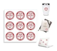 Peacoblue 180 piezas de Stickers Autoadhesivos Waterproof 1 x 1 Pulgada Top Secret para Archivos y Documentos Importantes, Planificadores, Stickers Divertidos para Estudiantes y Adultos