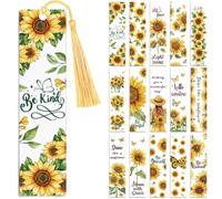 Peacoblue 30 marcapáginas UV DTF, calcomanías de transferencia, serie girasol, para mujeres y hombres, para lectura, impermeable, (sin marcadores en blanco) para marcador de libros en blanco de