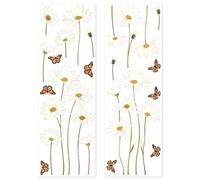 peacoblue Adhesivo decorativo para ventana, 30 x 90 cm, 2 hojas con 20 diseños, adhesivo decorativo extraíble para cristal y espejos para el hogar y la oficina (margarita)