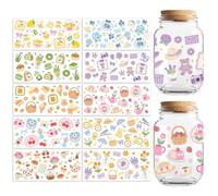 Peacoblue Calcomanías de transferencia UV DTF para tazas, diseño de frutas y flores, 10 hojas de calcomanías de transferencia de vinilo personalizadas impermeables de 16 onzas, taza de café, vaso