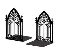 Peacoblue Extremos metálicos para estanterías, Modernos Tapones de Soporte para Libros de Estudio de Alta Resistencia para Oficina, Escritorio, Cuarto de 5,3 "x4,3 x7,3,1 par (Puerta gótica)