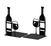 Peacoblue Extremos metálicos para estanterías, Modernos Tapones de Soporte para Libros de Estudio Decorativos para Oficina, Escritorio, estantería, Cuarto 5.3"x4.3"x7.9", 1 par (Vino)