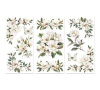 Peacoblue Frotar Pegatina de Transferencia para Mueble Rub on Transfer Furniture 6"X12" Esquina de Mulan, 3pcs UV DTF Decor Calcomanía Manualidades para Madera Puerta Glass Cajonera Adornos