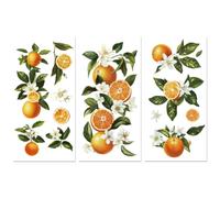 Peacoblue Frotar Pegatina de Transferencia para Mueble Rub on Transfer Furniture 6"X12" Naranja, 3pcs UV DTF Decor Calcomanía Manualidades para Madera Puerta Glass Cajonera Adornos
