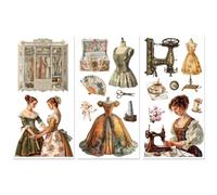 Peacoblue Frotar Pegatina de Transferencia para Mueble Rub on Transfer Furniture 6"X12" Sastrería Y Máquinas de Coser, 3pcs UV DTF Decor Calcomanía Manualidades para Madera Puerta Glass Cajonera