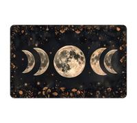 Peacoblue Funda para tarjeta bancaria con fases lunares y flores, protector de borde para tarjeta de crédito y débito, diseño personalizado, 4 estilos, resistente a arañazos y atractiva pegatina para