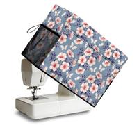 peacoblue Funda protectora para máquina de coser con bolsillos de almacenamiento para máquinas de coser estándar, funda protectora y decorativa para máquina de coser con asa de transporte, Flor de