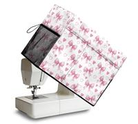 peacoblue Funda protectora para máquina de coser con bolsillos de almacenamiento para máquinas de coser estándar, funda protectora y decorativa para máquina de coser con asa de transporte, Lazo rosa