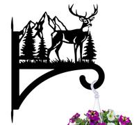 peacoblue Ganchos de Hierro para Plantas Colgantes para Uso Interior y Exterior, Comederos de Aves, Soporte de Metal Resistente a la Intemperie de 12"x13.6" para Porche(Ciervo y Bosque)