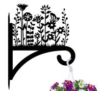 peacoblue Ganchos de Hierro para Plantas Colgantes para Uso Interior y Exterior, Comederos de Aves y Sonajeros, Soporte de Metal Resistente a la Intemperie de 12"x15" para Porche(Flores Silvestres)