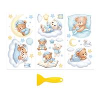 Peacoblue - Lote de 3 hojas adhesivas para osito (15 x 30 cm, impermeables, Laptop, Nevera, Pared, Ventana, Madera, Muebles